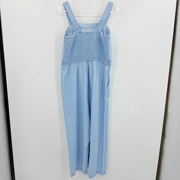 Sincerely Jules Light Blue Cotton Wide Leg Tank Denim Jumpsuit Size Large - Picture 2 of 2